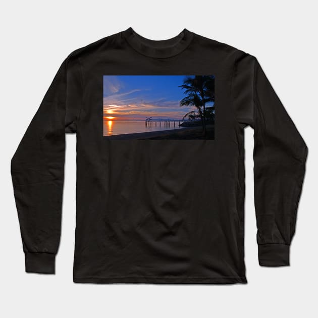 The Strand Jetty Sunrise Long Sleeve T-Shirt by pops